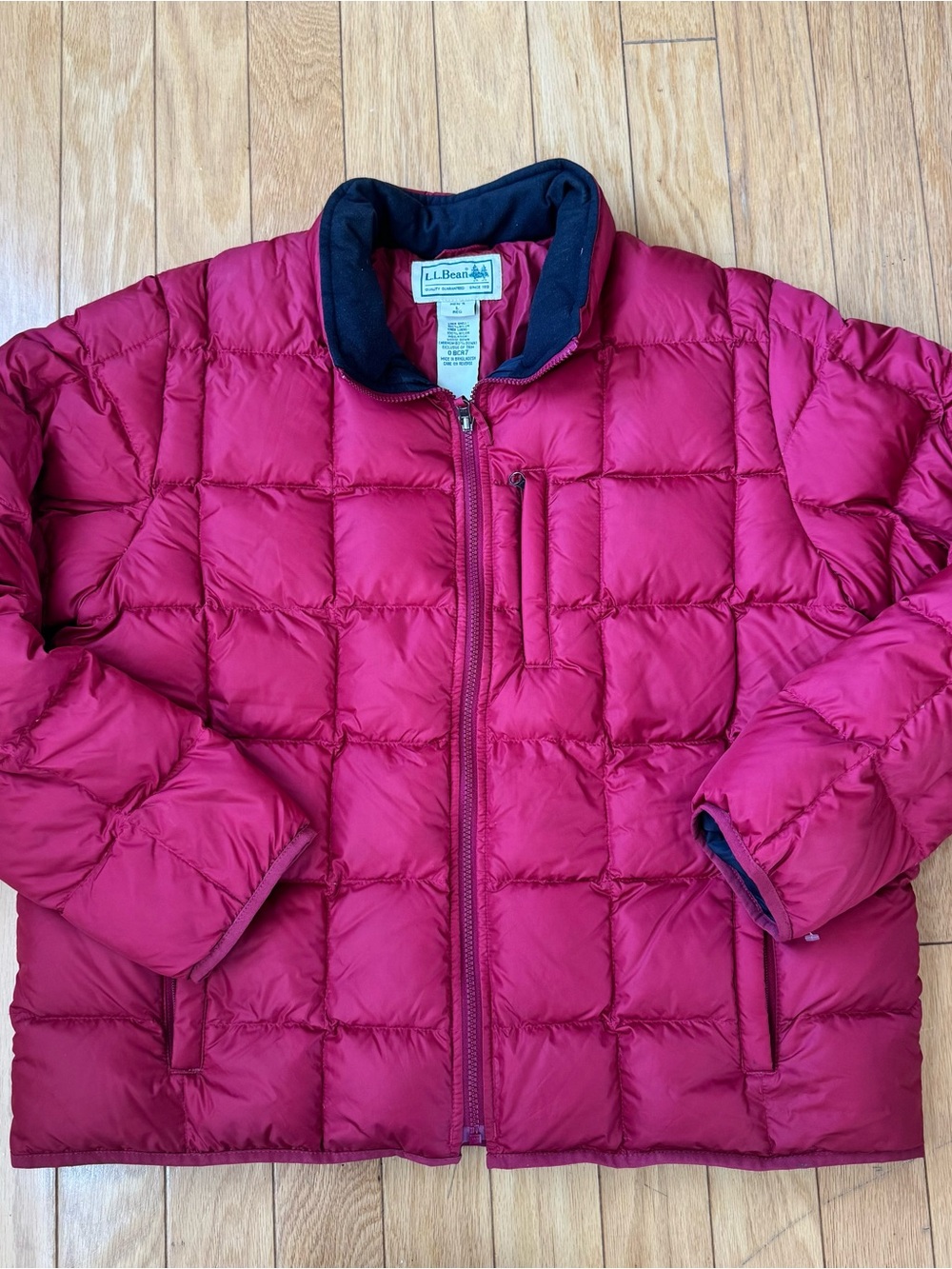L.L. Bean Men's Deep Red Quilted Puffer Jacket